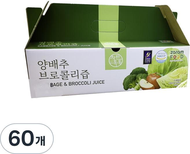 착한톡톡 양배추브로콜리즙, 80ml, 60개