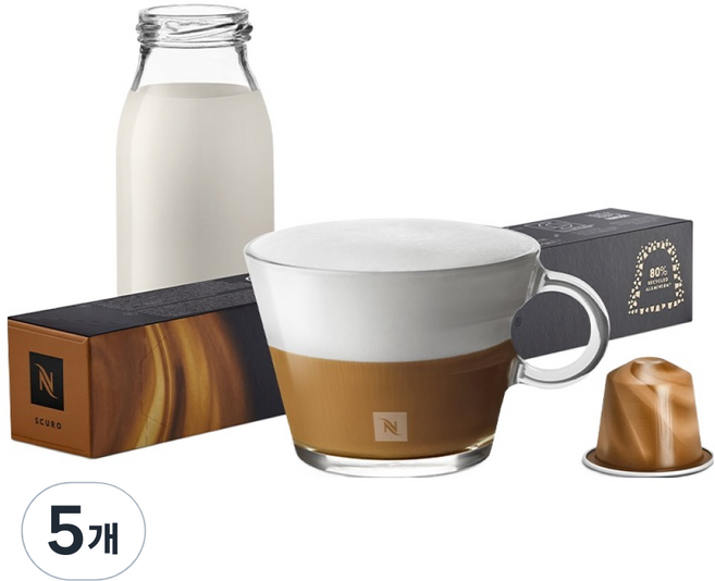 네스프레소 바리스타 크리에이션 스쿠로 캡슐커피, 5.5g, 10개입, 5개