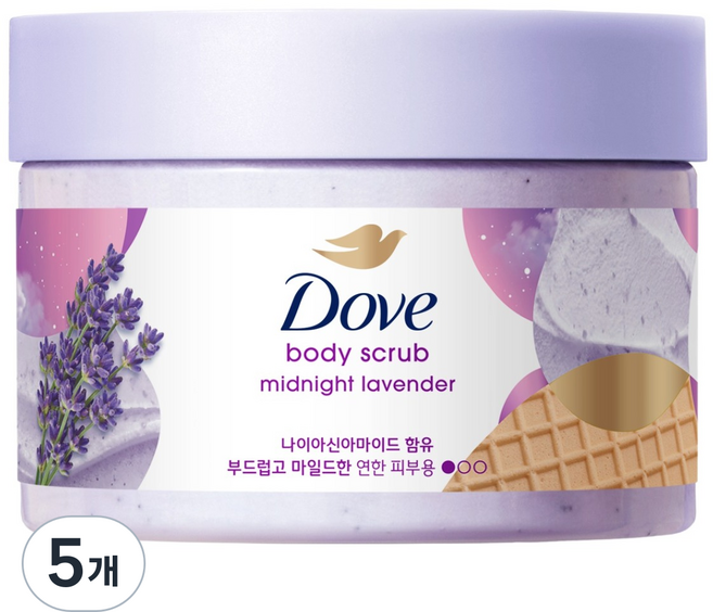 도브 바디 스크럽 미드나잇 라벤더, 298g, 5개