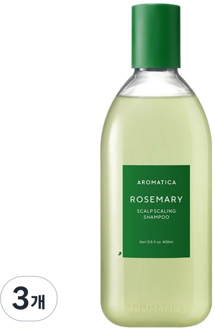 아로마티카 로즈마리 스칼프 스케일링 샴푸, 3개, 400ml - 쿠팡