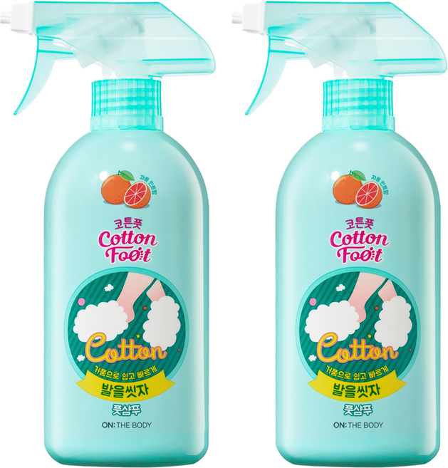 온더바디 발을 씻자 코튼 풋샴푸 자몽민트향, 1개입, 2개, 510ml