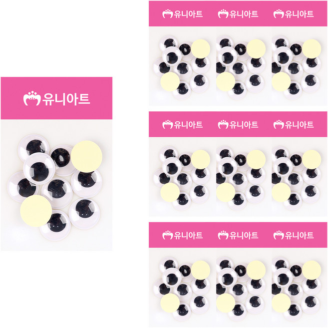 유니아트 1000 접착눈알 24mm 10p, 혼합 색상, 10개입