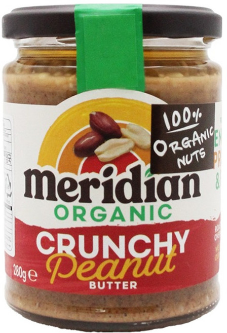 메리디안 100% 유기농 땅콩버터 크런치, 280g, 1개