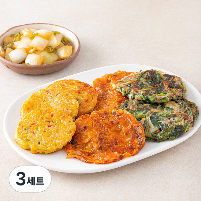 정미경키친 바로만든 삼색모둠전 + 양파청양고추장아찌 세트, 600g, 3세트