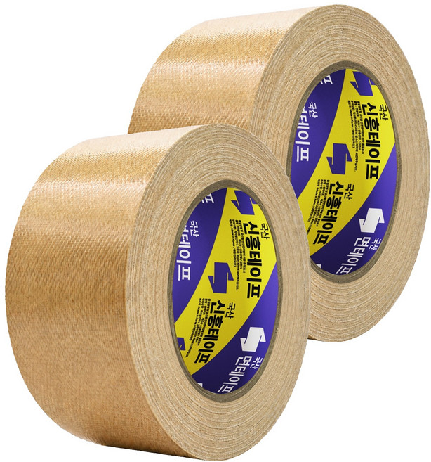 신흥테이프 국산 대용량 라바 청면테이프 48mm x 25M 베이지, 2개