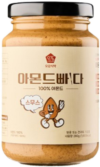 Ogamsiktak 細滑杏仁醬, 260g, 1罐