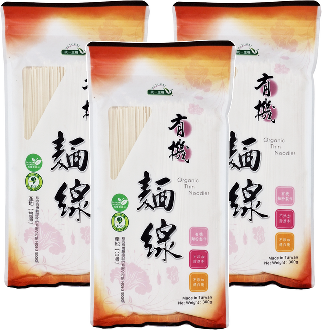 統一生機 有機麵線, 300g, 3包