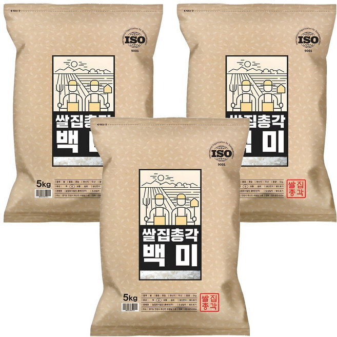 쌀집총각 2025년산 햅쌀 백미, 상등급, 5kg, 3개