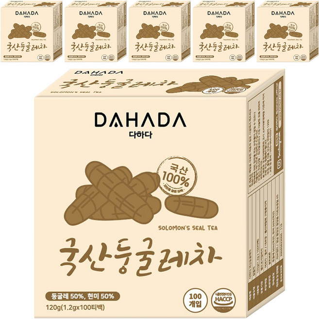 다하다 국산둥굴레차, 1.2g, 100개입, 6개