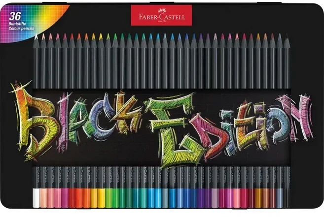 FABER-CASTELL 輝柏 116437 黑旋風極軟油性色鉛筆, 36色, 1組