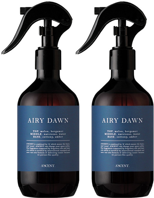 에이센트 드레스 퍼퓸 탈취제 에어리던 본품, 250ml, 2개