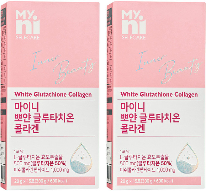 Myni 榖胱甘肽&膠原蛋白粉隨身包 15條入, 300g, 2盒