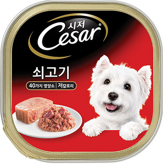 시저 1세 이상 어덜트 강아지 주식캔, 소, 100g, 1개