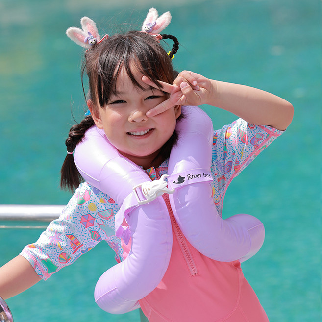 River Fox 兒童 River Toy 背心戲水泳圈 50kg, 1個, 紫色