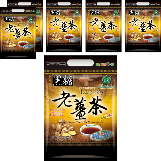 薌園 黑糖老薑茶, 10g, 18包, 6袋