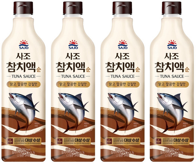 사조 참치액 순, 900g, 4개