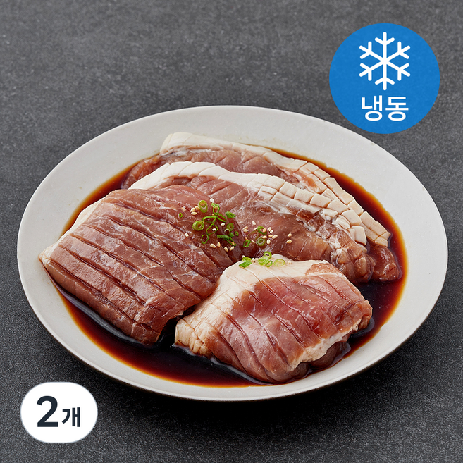 파머스팩 제주흑돼지 양념 칼집 왕구이 (냉동), 1kg, 2개