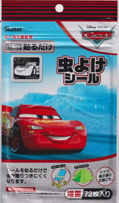 Skater 精油驅蟲貼片 CARS 72片, CARS 白色 + 黑色, 1包
