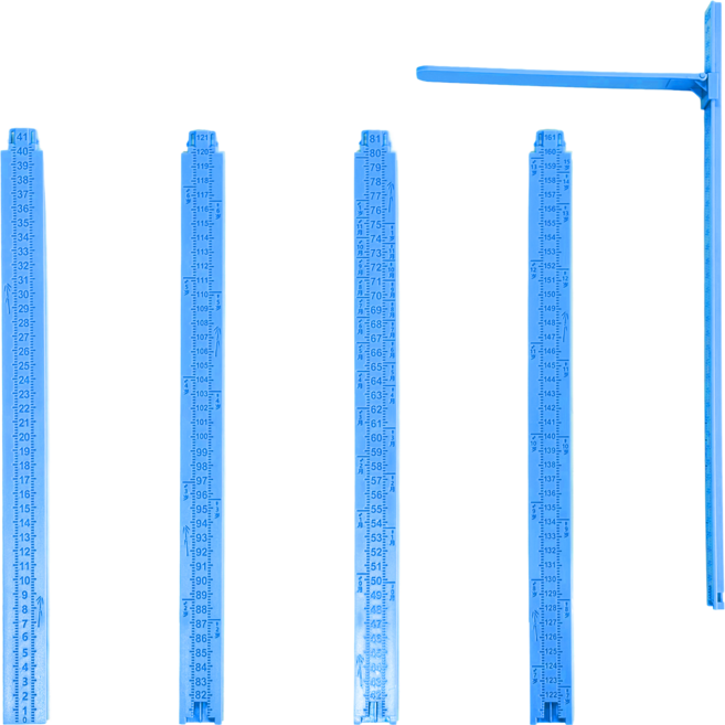디엔오 신장 측정기 플라스틱 자 200cm, 블루, 1개