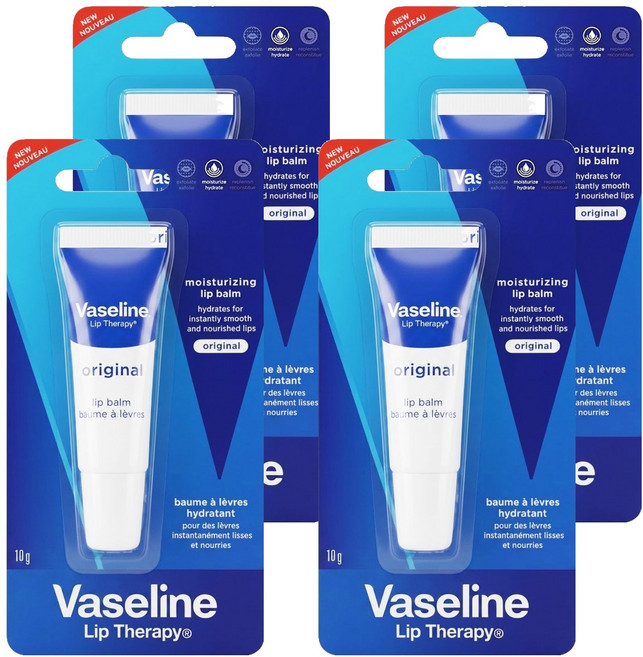 Vaseline 凡士林 護唇膏, 4條, 10g