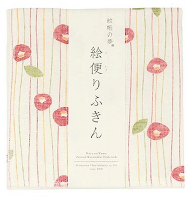 나랩 마루야마 프린트 키친크로스, 동백꽃, 1개 - 쿠팡