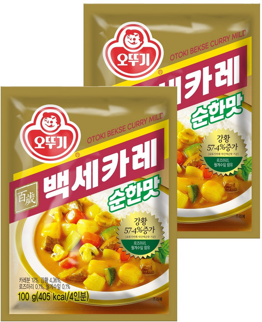오뚜기 백세카레 순한맛, 100g, 2개