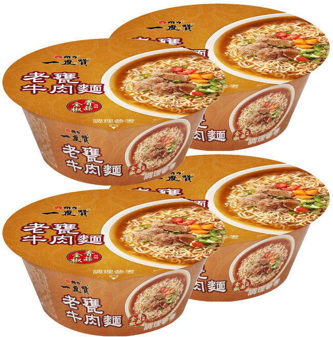 維力 一度贊 老甕牛肉麵 185g, 4入