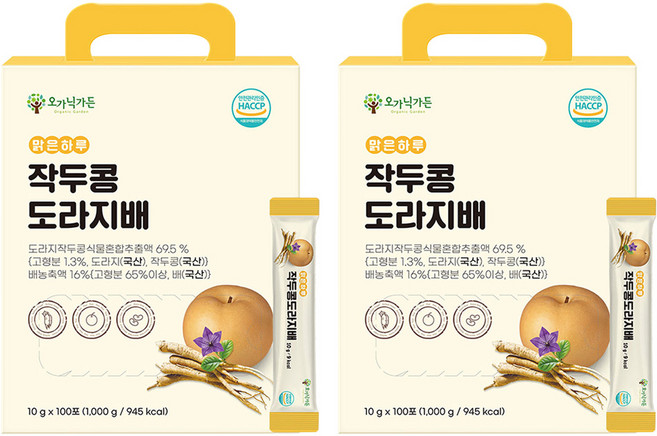 오가닉가든 맑은하루 작두콩 도라지배 스틱 100p, 1kg, 2박스