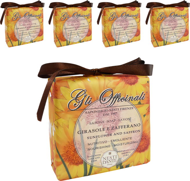 NESTI DANTE 義大利佛羅倫斯向日葵和藏紅花植物皂, 200g, 5個