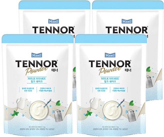 테너 밀크쉐이크 파우더, 1kg, 4개