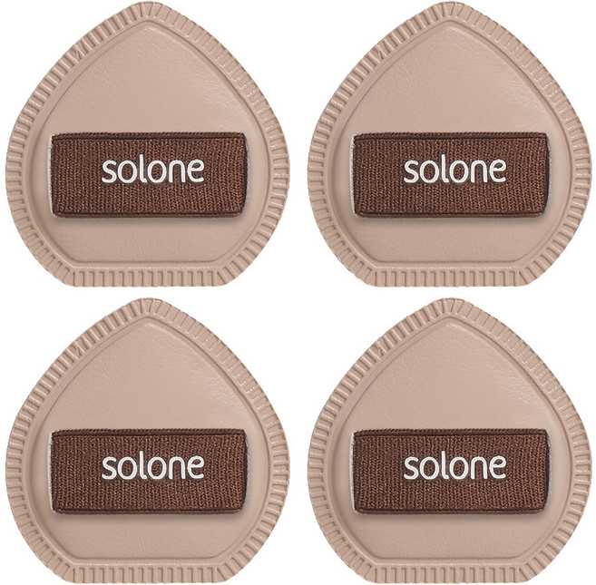 Solone 台灣公司貨 彈力訂製舒芙蕾海綿 可可栗子 手指撲 2個, 可可色, 2包