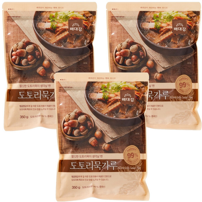 배대감 도토리묵 가루, 350g, 3개