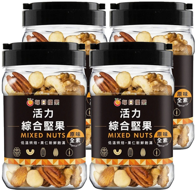 每日優果 罐裝活力綜合堅果, 290g, 4罐