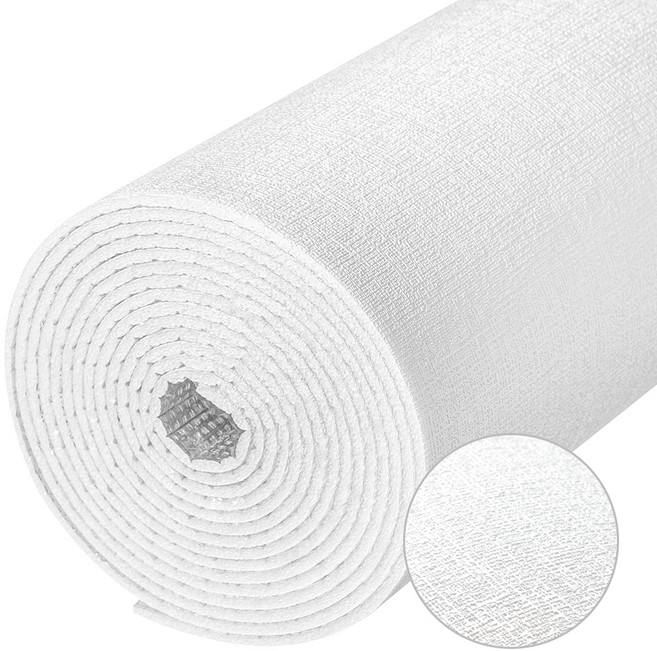 코멧 쉽게붙이는 곰팡이 습기방지 고급형 접착식 실크 단열 폼 벽지, 펄 화이트