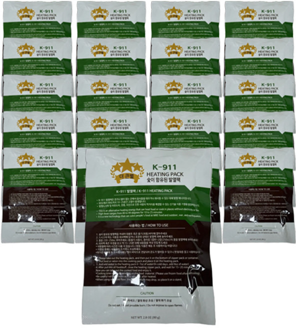 더큰별 숯이 함유된 K-911 발열팩, 80g, 21개