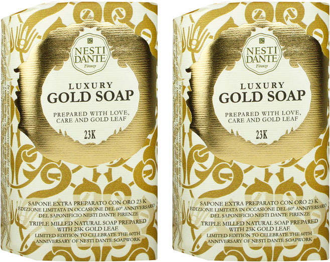 NESTI DANTE 義大利手工皂 經典黃金皂禮盒, 250g, 2個