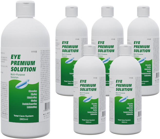 휴먼바이오 아이프리미엄 솔루션 렌즈 세정액, 360ml, 6개