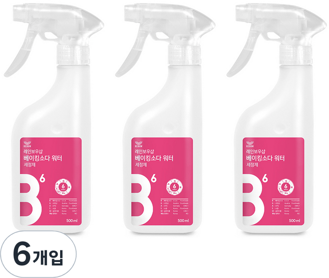 레인보우샵 베이킹소다 워터 다목적세정제, 500ml, 6개