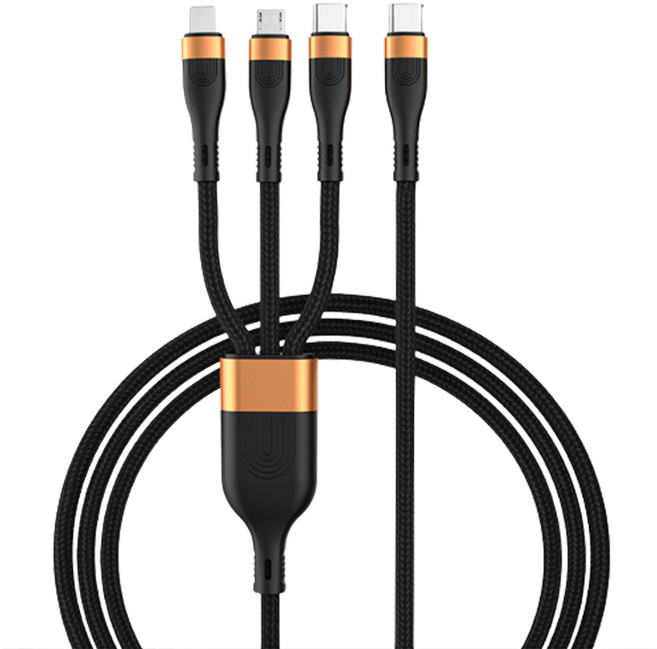 바라보고 초고속 PD 100W 3in1 멀티 충전 케이블, 초고속 3in1 PD 100W 케이블 1.5M, 1개, 1.5m