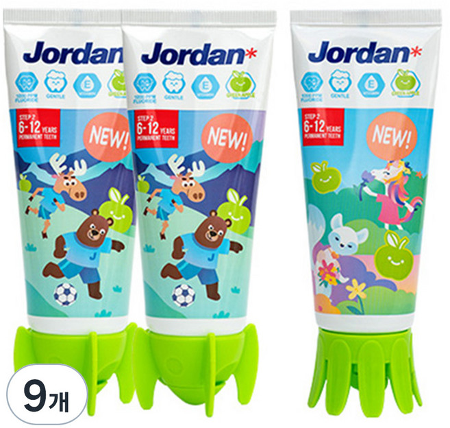 Jordan New Step 2 兒童高氟牙膏 青蘋果香, 90g, 9個