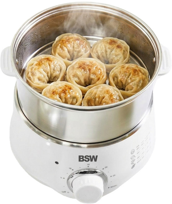 BSW 雙層全不鏽鋼蒸蛋器 電子多功能料理鍋, BS-253-EG