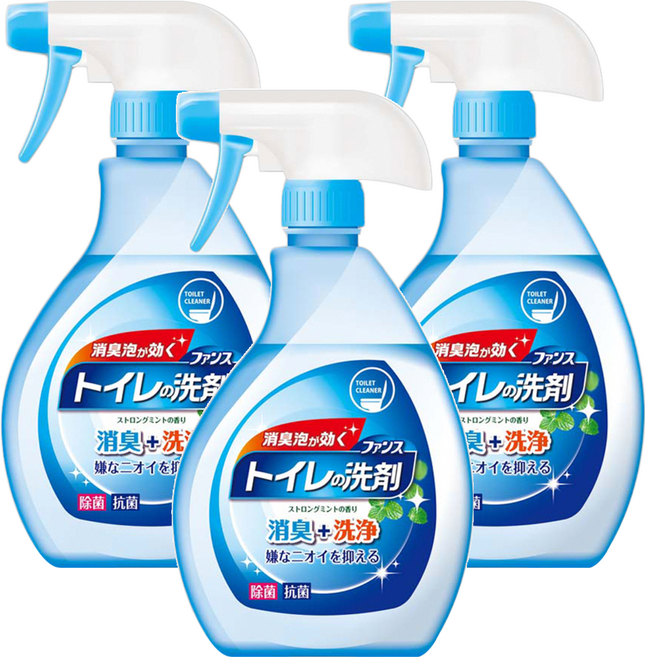 第一石鹼 馬桶清潔噴霧泡 除臭抑菌 薄荷香, 380ml, 3瓶