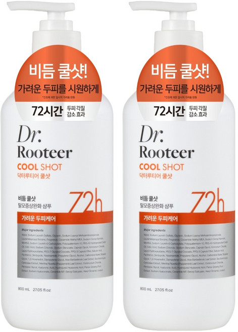DrRooteer 去屑清涼 緩解掉髮症狀 洗髮精 搔癢頭皮護理, 800ml, 2個