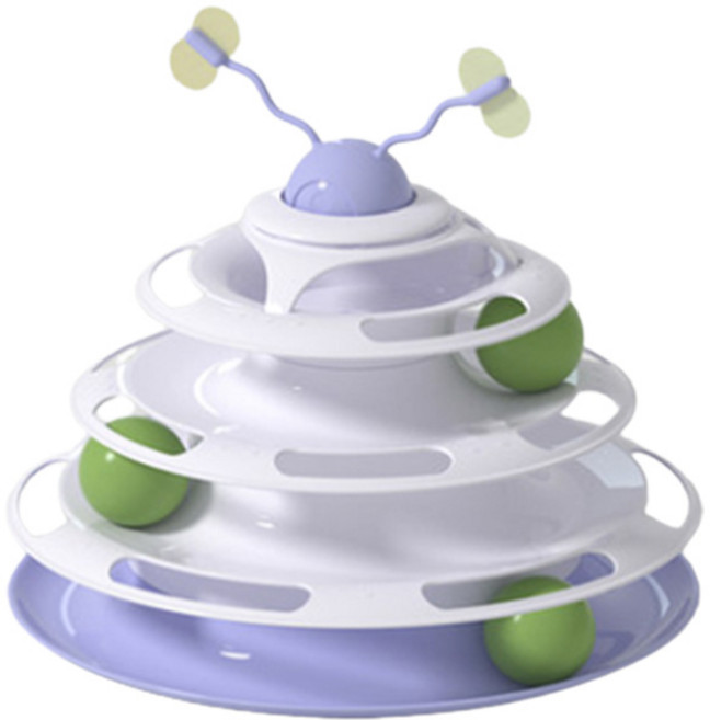 누리펫 4단 타워 트랙볼 고양이 장난감, L 퍼플, 1개