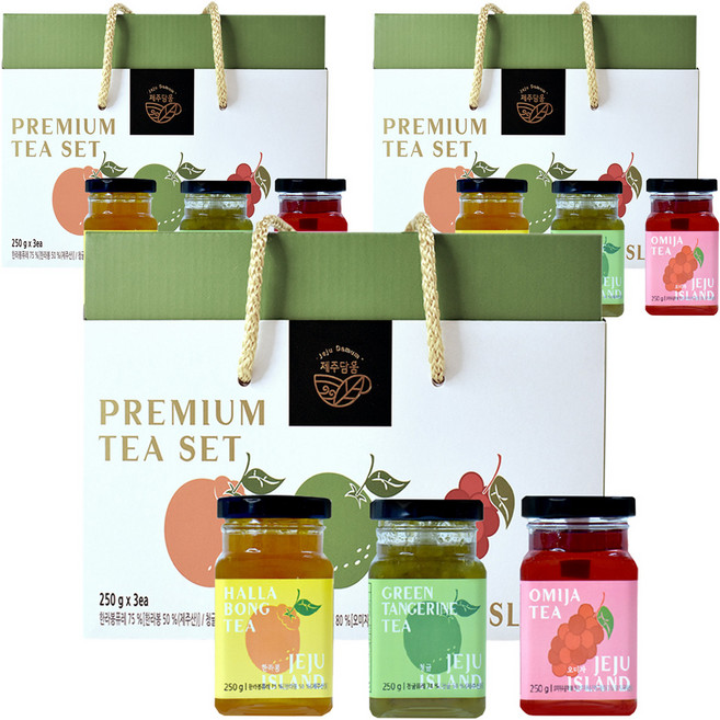 제주담움 프리미엄 차 한라봉 250g + 청귤 250g + 오미자 250g 세트, 3세트