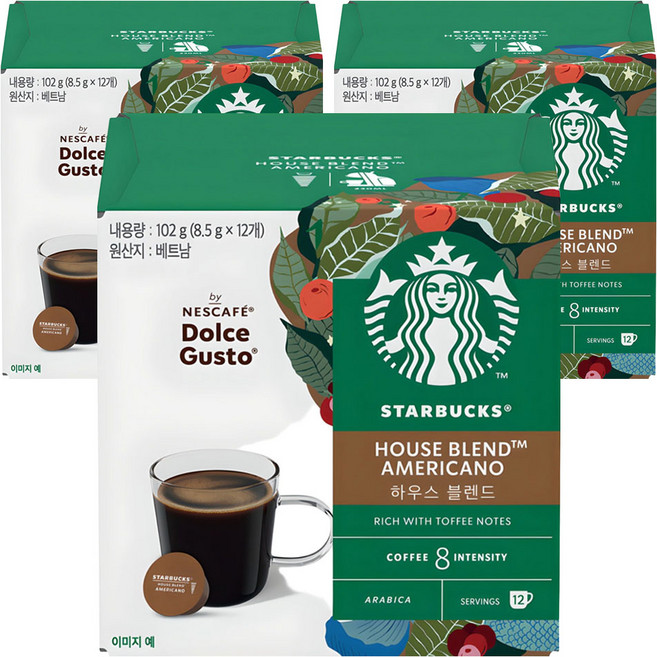 스타벅스 하우스블렌드 캡슐커피, 8.5g, 12개입, 3개