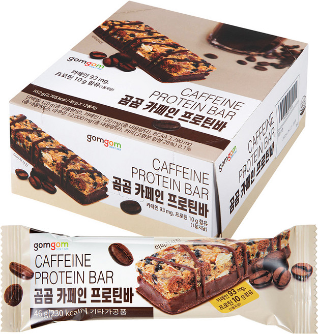 곰곰 카페인 프로틴바, 552g, 1개