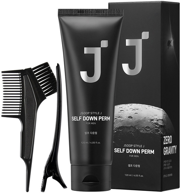 제이숲 스타일제이 포맨 셀프 다운펌 모든모발용 + 집게 + 펌지 + 장갑 + 펌브러쉬 세트, 120ml, 1개