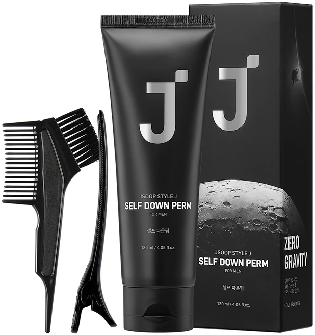 제이숲 스타일제이 포맨 셀프 다운펌 모든모발용 + 집게 + 펌지 + 장갑 + 펌브러쉬 세트, 120ml, 1개 - 쿠팡