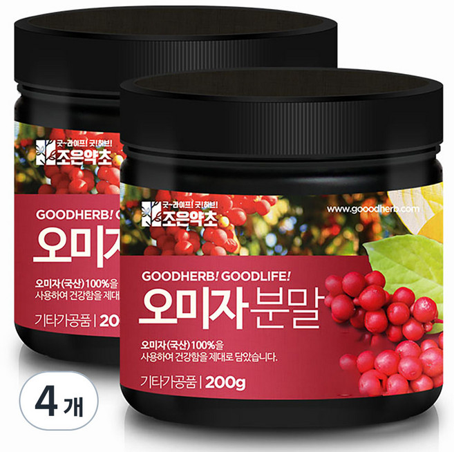 조은약초 오미자가루, 200g, 4개